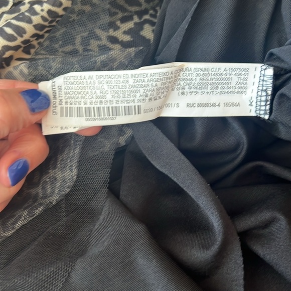 Zara leopard print tiered mini dress sheer bodice, short sleeves round neckline - Picture 11 of 11